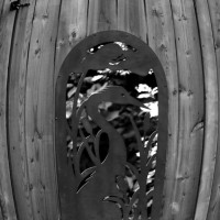 garden gate ~ monochrome fisheye